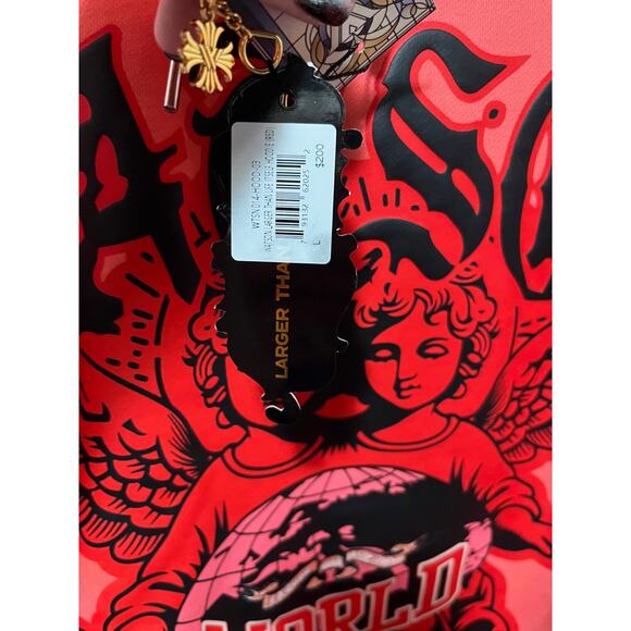 Watson Luxe Larger Than Life Hoodie Red Graphic Angels Size L NWT Streetwear - Picture 13 of 14